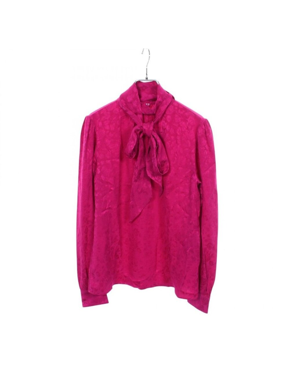 Saint Laurent Paris Blouse High Neck Floral Print Silk